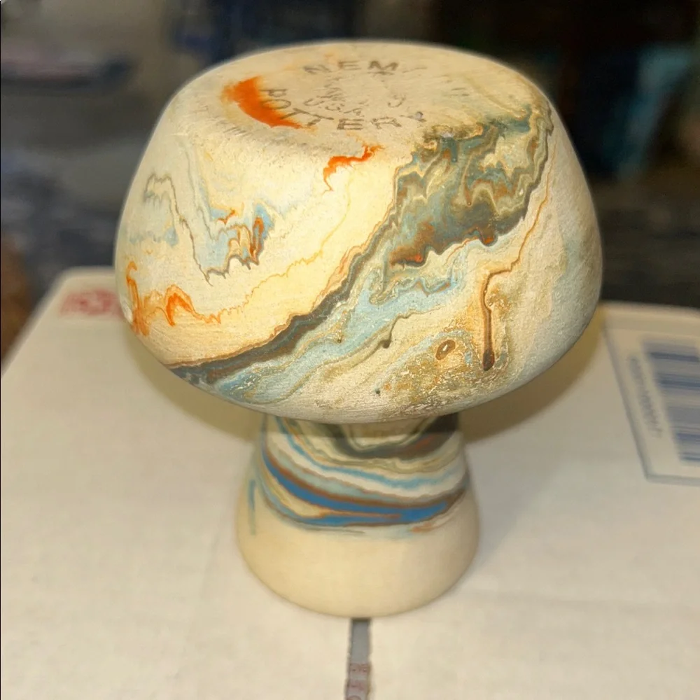 Nemadji Pottery Swirl Pottery bud vase